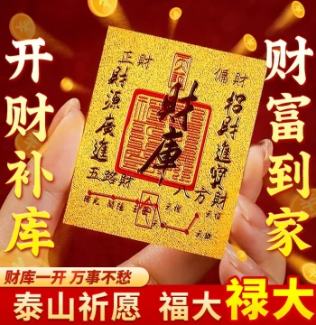 2026 New Style Wealth Vault Gold Phone Sticker, Attract Wealth and Treasure, Gather God of Wealth Supplies, Gold Foil Wealth Vault Sticker