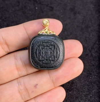 Hetian Jade Green Jade Antique-Style Peace Safety Pendant for Men and Women, Jade Necklace, Jade Ornament, 11.18g