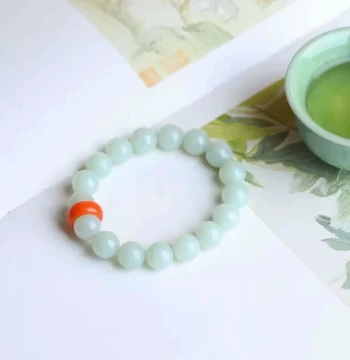 Natural Xinjiang Hetian Jade Supply Chain: Russian Old Material Beaded Bracelet, Smooth and Lustrous, Minimalist Design
