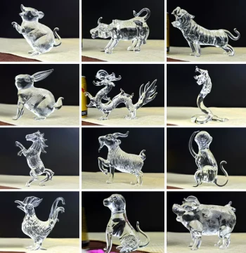 Twelve Chinese Zodiac Birthday Gifts, Home Decor Rat Ox Tiger Rabbit Dragon Snake Horse Sheep Monkey Rooster Dog Pig Animal Figurines, Office Complete Set