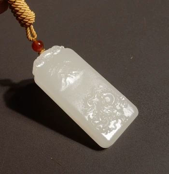 Yuxi Jewelry Hetian Jade Qinghai Material Warm and Fine Lotus Pink Landscape Wushi Pai Pendant Gift Q