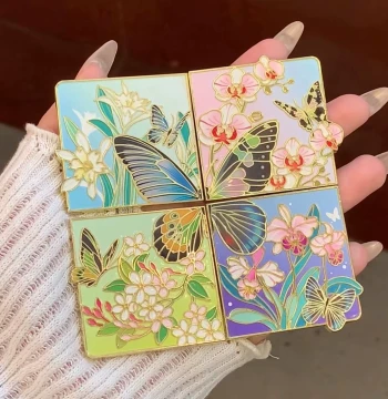 Ancient Style Luminous Tropical Butterfly Puzzle, Metal Fridge Magnet, Cultural Creative Souvenir for Travel, Collection, and Gift for Friends