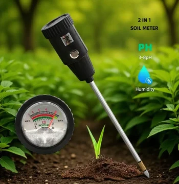 High-Precision 2-in-1 Soil Moisture Meter, Water Content and pH Acidity Tester, Non-EC Long Electrode (300mm) Soil Tester