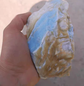 Sky Blue Jade Raw Stone Qinling Jade Handheld Ornament Carved Raw Stone Blue Chalcedony Blue Agate Direct from Mining Area
