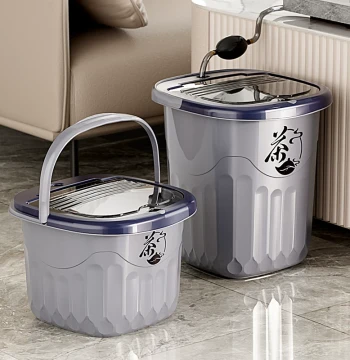 Tea Water Bucket with Lid: Tea Residue Bin, Tea Station Trash Can, Waste Water Bucket for Tea Rooms and Tables