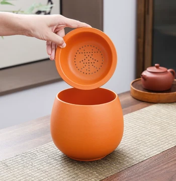 Ceramic Tea Dregs Jar Desktop Household Tea-Water Separation with Filter Water Bowl Waste Water Bucket Ashtray Tea Ware Accessories Tea Washer