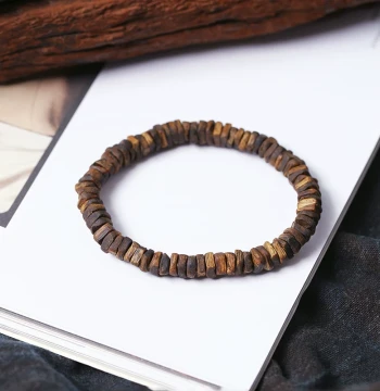 Natural Agarwood Irregular Granule Bracelet Men's and Women's Irregular Single Loop Collectible Design Bracelet