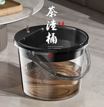 Tea Water Bucket with Tea Residue Separation and Filtration, Drain Bucket for Tea Ceremony Tables, Trash Can, Kung Fu Tea Set Accessory, Tea Leaf Waste Container