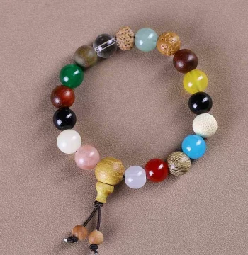 18-Seed Multi-Gem Bracelet, Bodhi 18 Seeds, 18-Seed Buddhist Beads Jewelry, Star Moon Cultural Play, Men and Women Bracelet, Live Streaming Hot Seller