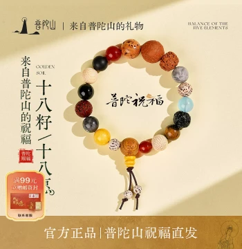 Putuo Mountain Official Eighteen-Seed Bracelet Authentic Women's Multi-Gem Bodhi Prayer Beads Cultural Play Handchain, Men's Birthday Gift