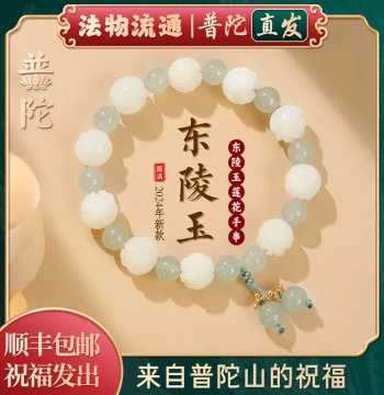 [Putuoshan Authentic] Natural Bodhi Agate Lucky Bracelet for Women, Transfer Bead Buddhist Prayer Beads Jewelry Gift