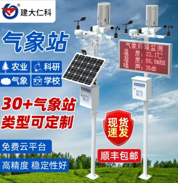 Wireless Automatic Compact Weather Station for Campus and Agriculture, Monitoring Wind Speed, Water Level, Rainfall, Temperature, and Humidity, Outdoor Use