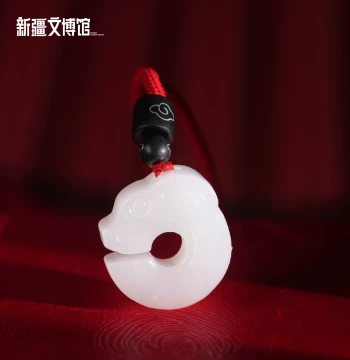 Xinjiang Museum Jewelry Pig-Dragon Pendant Hetian Jade Archaic Beast Jue Necklace New Year Gift for Girlfriend