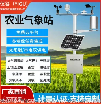 Compact Outdoor Weather Station, Wireless Agricultural Greenhouse Campus Temperature, Humidity, Rainfall, Light, Climate, and Dust Monitoring System