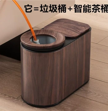 High-End Chinese Style Tea Water Bucket: Retro Smart Tea Residue Bin with Dry-Wet Separation for Tea Leaves and Waste Water in Tea Rooms
