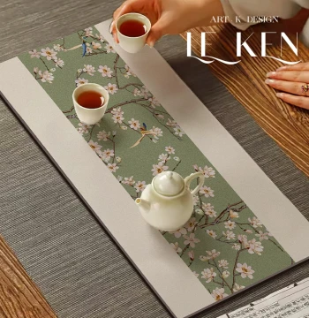 New Chinese Style Tea Mat Quick-Drying Zen Tea Table Pad Diatom Mud Tablecloth Heat-Resistant Absorbent Pad National Style
