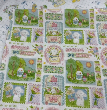Licensed Floral Pattern, Price per Meter, 40-Count Full Cotton Poplin, Spring Lamb Design for Children's Wear, Lolita Dresses, Intestine Coil Shirts, and Doll Clothes Fabric