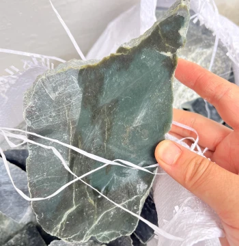 Xinjiang Hetian Jade Qiemo Blue with Sugar Coating Offcuts and Scraps for Carving Practice