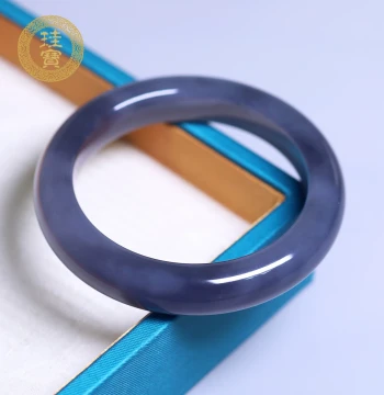 Guibao 59mm Hetian Jade Smoky Purple Wide Bangle for Women Natural Jade Bracelet with Certificate Gift for Mom 2260