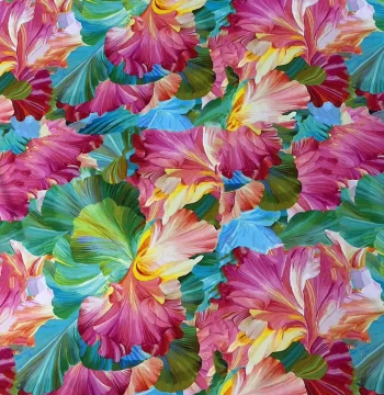 [Rayon Colorful Large Flowers] New Rayon Fabric (Free Shipping for 3 Meters)