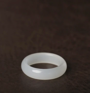 Size 11.5 Inner Diameter 15.7mm Weight 1.7g Xinjiang Hetian Jade Women's Ring Jade Pendant Suzhou Craft Flawless