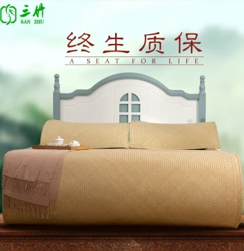 Yiyang Premium Water Bamboo Cooling Mat, Summer Pure Handmade Head-Green Old-Style Split Bamboo Mat for Double Beds 1.2/1.5m 1.8m