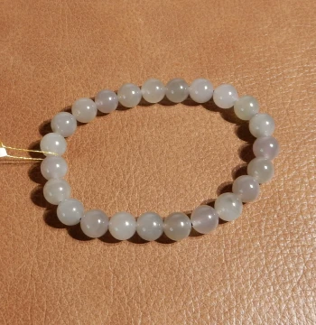 Yuxi Jewelry Natural Hetian Jade Qinghai Material Icy Base Smoky Gray Violet 8mm Light Luxury Niche Bracelet Q