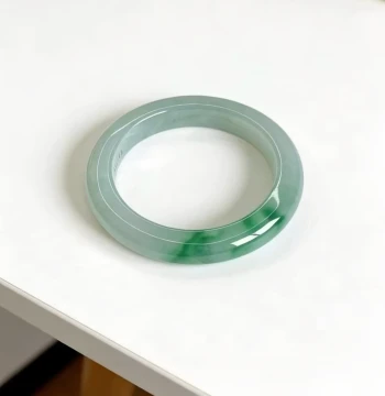 Yu Changqing [Shanqing Series] Burmese High Ice Species Jadeite Bangle Genuine Half Landscape Genuine Women's Processed