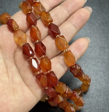 Natural Red Agate 8*12mm Tang Octagonal Loose Beads for DIY Necklace and Bracelet Making