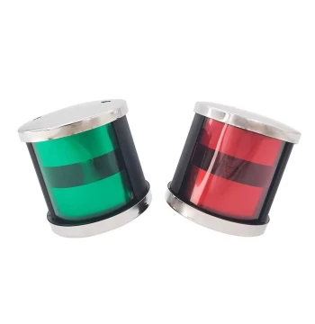 Left Red Right Green Port and Starboard Lights, Yacht Lights, Navigation Lights 12-24v Stainless Steel Left and Right Side Lights, Marine Lighting Accessories