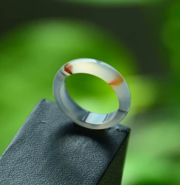 Ink Sky Book 178 Natural Grade A Strange Stone Chalcedony Agate Black White Red Ring Women's Pinky Ring Men's Running Ring Certificate 0060