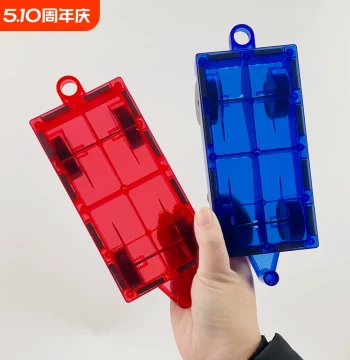 Children's Colored Window Magnetic Tiles Magnetic Car Small Car Accessories 7.5cm Building Blocks Educational Toys Crane Ferris Wheel