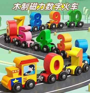 Magnetic Number Train Building Blocks - Educational Puzzle Toy for Early Learning and Cognitive Development, Suitable for Ages 2-6