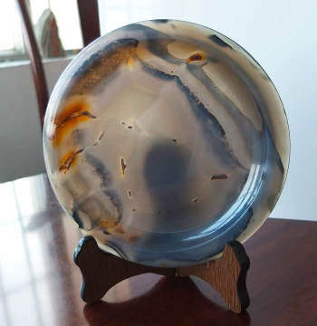 Peifu New Arrival Natural Agate Chalcedony Plate Ornament - Icy and Smooth Agate Tea Tray Collectible Edition, Authentic with Free Shipping