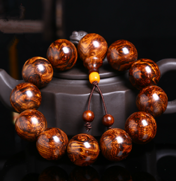 Authentic Hainan Huanghuali Bracelet 2.0, Aged Oily Wood, 108 Beads, Men's and Women's Ghost Face Aligned Eye Buddhist Beads