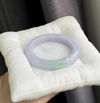 Yu Changqing [Like Poetry Series] High-End Burmese Violet Ice-Translucent Jade Bangle with Floating Patterns - Treated
