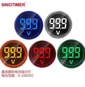 LED Digital Display DC Voltage Indicator Light 12V/24V Signal Light 22mm Hole Voltage Meter Head 6-100V Universal