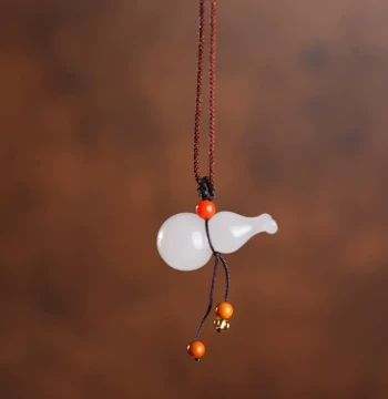 Xinhao Mining Natural Hetian Jade Gourd Pendant White Jade Pendant Unisex Peace Good Luck Fu Lu Official Authentic