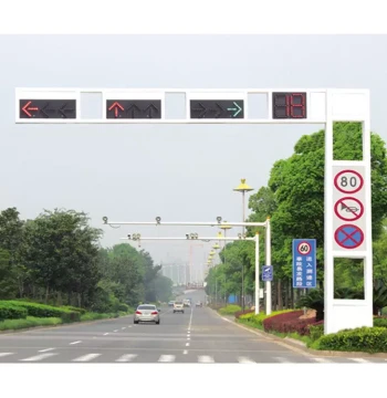 LED Signal Light Pole Signal Light Pole Manufacturer Direct Sales 7.5m Frame Pole Overall Hot Dip Galvanized