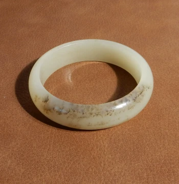 Yuxi Jewelry Xinjiang Qiemo Material Natural Fine Oily Sugar White Jade 58MM Light Luxury Wide Bangle Q