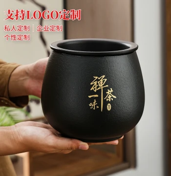 Ceramic Tea Waste Bin Dry-Wet Separation Tea Table Wastewater Filter Waste Water Bucket Water Vessel High-End Pure Handmade Custom Engraved Text
