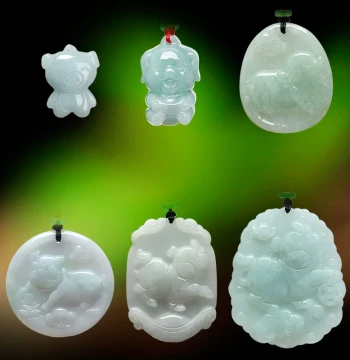 Jadeite Pig Zodiac Pig Jade Ornament, Large Pig, Small Pig Jade Ornament, Jade Tablet, Men's and Women's Pendant, Complete Collection of Small Jade Pigs