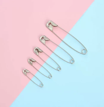 Copper Safety Pins, Rust-Proof Silver Clothing Fasteners, Multiple Sizes Metal Brooches