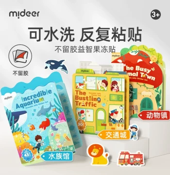 MiDeer Children's Jelly Stickers for Toddlers, Quiet Sticker Book, Portable Educational Toy for Travel