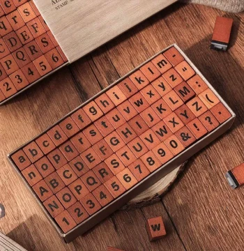 70 Pcs Alphabet Stamps Vintage Wooden Rubber Letter Number S