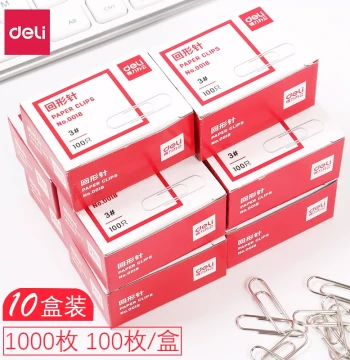 Deli Paper Clips (10 Boxes): Office Electroplated Thickened Colorful Clips for File Organization, Nickel-Plated Macaron Colors, Desktop Supplies