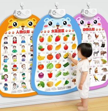 Baby Sound Early Education Wall Chart, Infant and Toddler Cognitive Speaking Educational Toy, Literacy Point-and-Read Book Wall Sticker