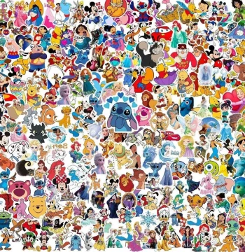 50/100/200/300Pcs  Mix Cartoon Cute Stitch Micky Princess er