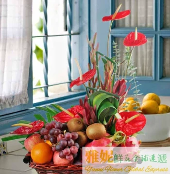 Singapore Fresh Flower and Fruit Basket Delivery for Birthday Wishes, Condolences, Gift Baskets, New Year, Mid-Autumn Festival, and Christmas in Malaysia