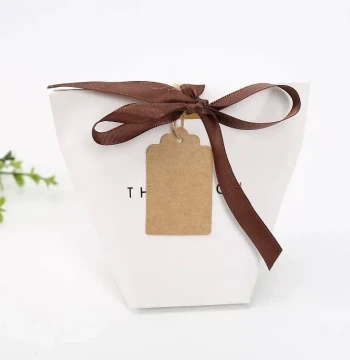 50pcs Blank Kraft Paper Tags with Strings Gift Bag Boxes Han